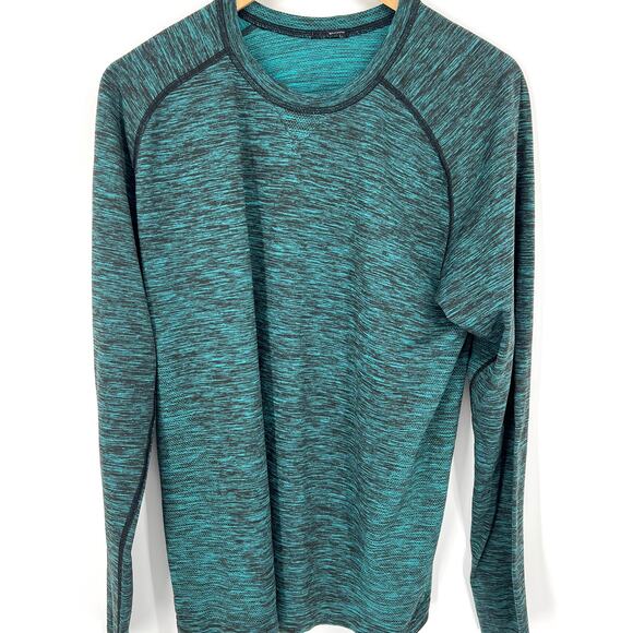 Lululemon Mens Metal Vent Tech Long Sleeve Top Spirit Green Black Size M - Picture 8 of 9
